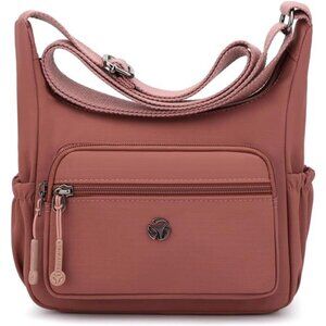 Crossboby Bags Multi-Pocket, Shoulder Bag Orange Brown